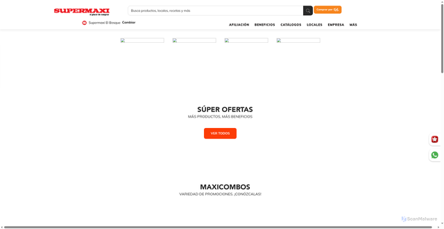 Security scan screenshot of https://supermaxi.com
