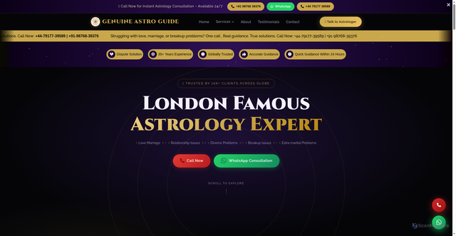 Security scan screenshot of https://genuineastroguide.com/index.html