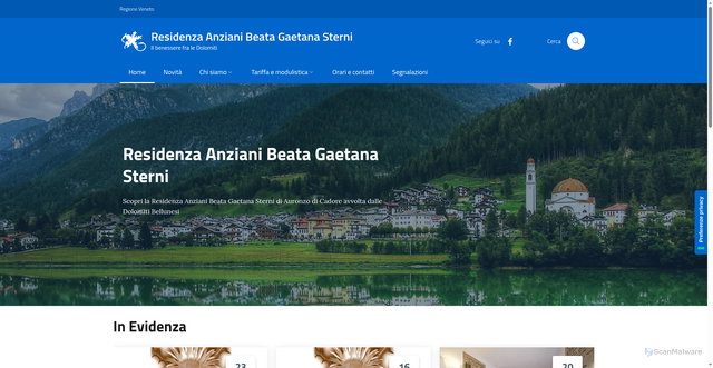 Security scan screenshot of https://www.residenzaanzianiauronzo.it/