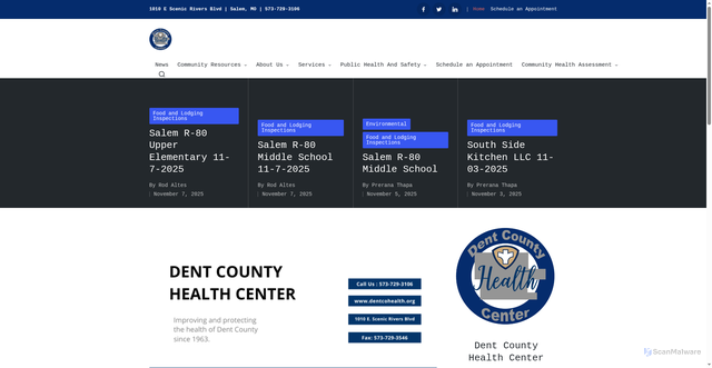 Security scan screenshot of https://dentcountyhealthcenter.org/