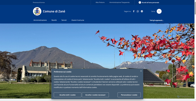 Security scan screenshot of https://www.comune.zane.vi.it
