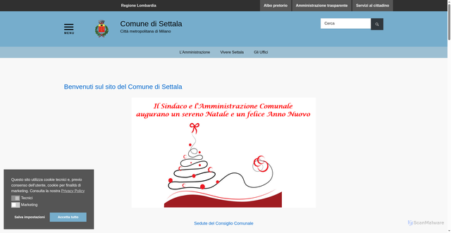Security scan screenshot of https://www.comune.settala.mi.it/