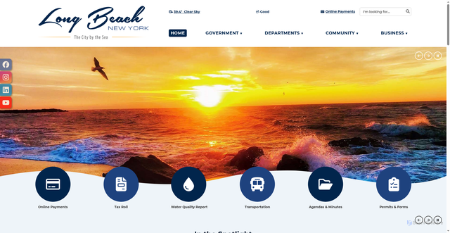 Security scan screenshot of https://www.longbeachny.gov/