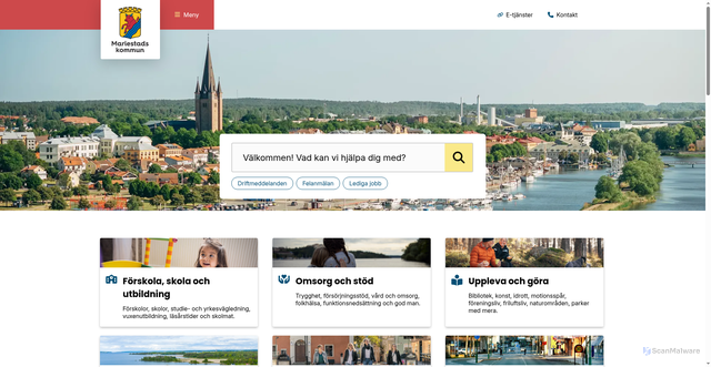 Security scan screenshot of http://www.mariestad.se