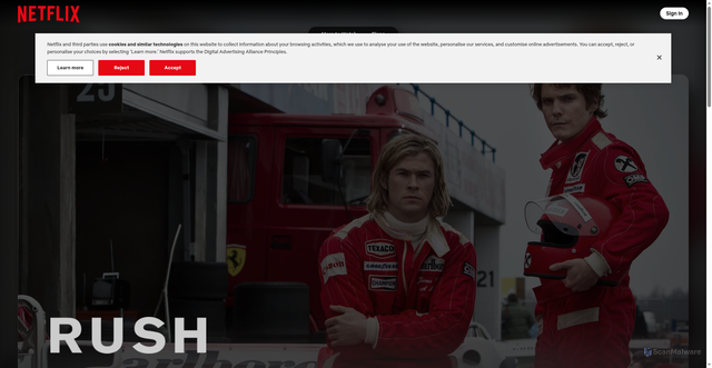 Security scan screenshot of https://www.netflix.com/title/70253165
