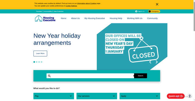 Security scan screenshot of https://www.nihe.gov.uk/home