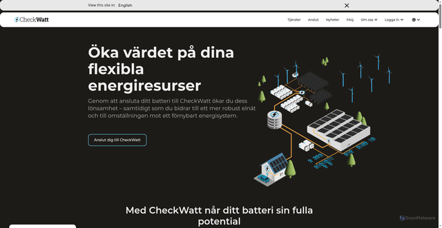 Security scan screenshot of https://checkwatt.se