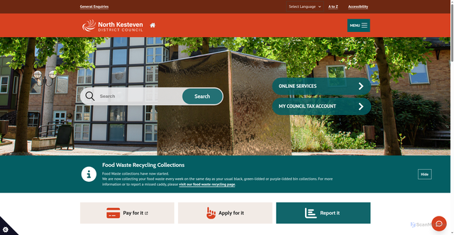 Security scan screenshot of http://www.n-kesteven.gov.uk