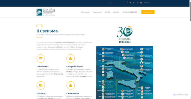 Security scan screenshot of https://www.conisma.it/it/