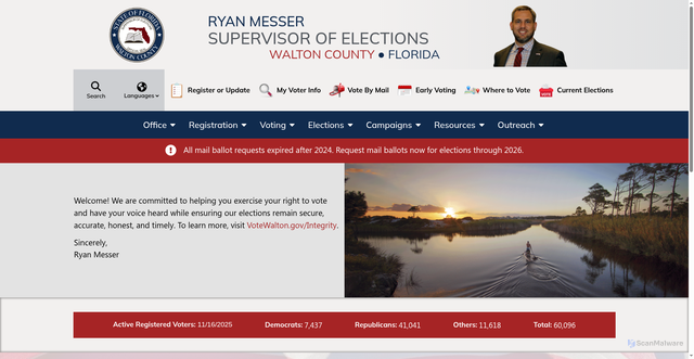Security scan screenshot of https://votewalton.gov/