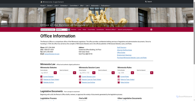 Security scan screenshot of https://revisor.mn.gov
