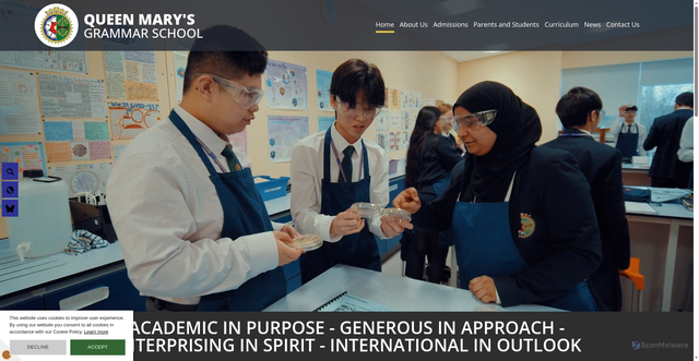 Security scan screenshot of https://www.qmgs.walsall.sch.uk/