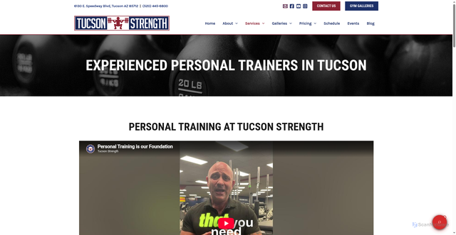 Security scan screenshot of https://www.tucsonstrength.com/services/personal-training/