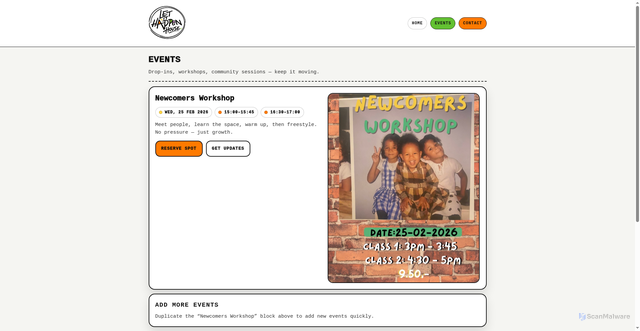 Security scan screenshot of https://letithappenhouse.pages.dev/events.html