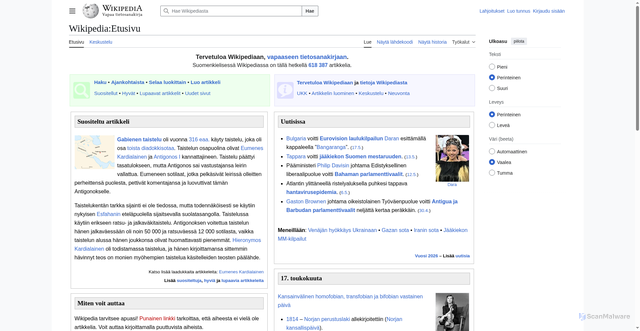 Security scan screenshot of https://fi.wikipedia.org