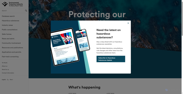 Security scan screenshot of http://www.epa.govt.nz/