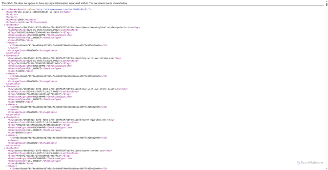 Security scan screenshot of https://prod-us-east-1.cdn.chrome.marketplace.aws.dev