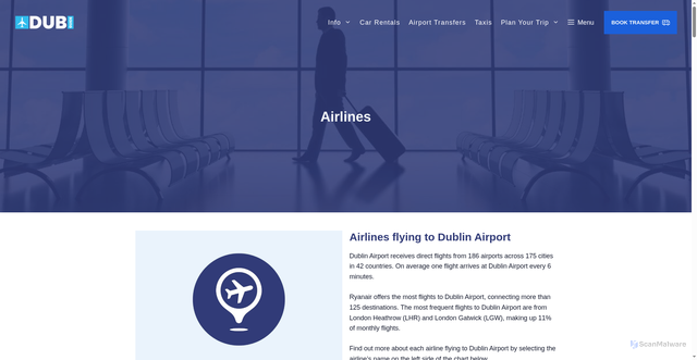 Security scan screenshot of https://thedublinairport.com/airlines/