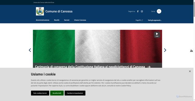 Security scan screenshot of https://www.comune.canossa.re.it