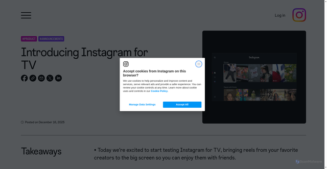 Security scan screenshot of https://about.instagram.com/blog/announcements/instagram-tv-app