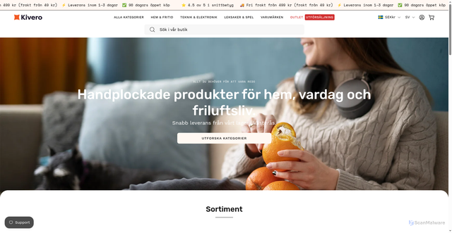 Security scan screenshot of https://kivero.se