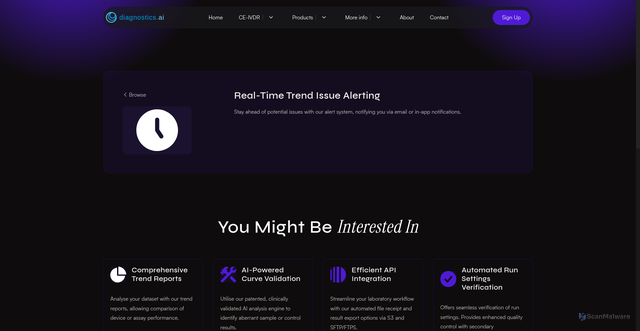 Security scan screenshot of https://dxai-test.pages.dev/integration/real-time-alerting/