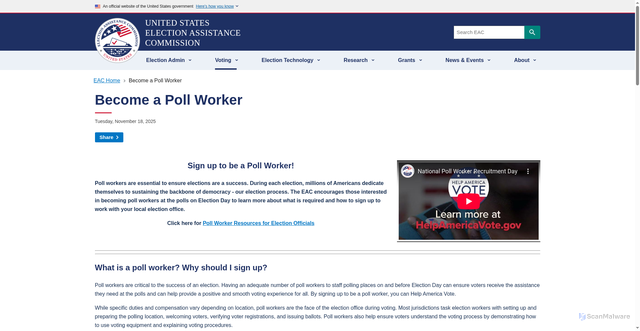 Security scan screenshot of https://www.eac.gov/help-america-vote