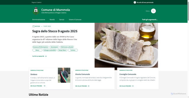 Security scan screenshot of https://comune.mammola.rc.it/