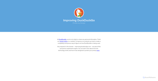Security scan screenshot of https://improving.duckduckgo.com/
