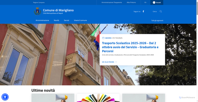 Security scan screenshot of https://www.comune.marigliano.na.it/