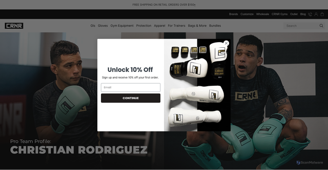 Security scan screenshot of https://combatcorner.com/pro-team-christian-rodriguez?srsltid=AfmBOoolPV5hzfprcrS4orUVCNxBG7VkYPNtIaRCQF1guzxEB8Xwx2hL