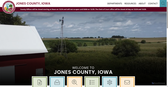 Security scan screenshot of https://www.jonescountyiowa.gov/