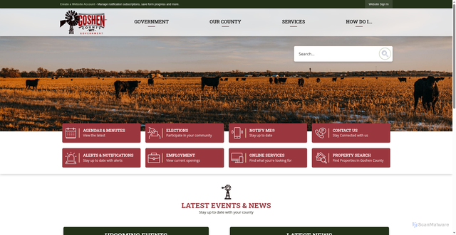 Security scan screenshot of https://goshencountywy.gov/