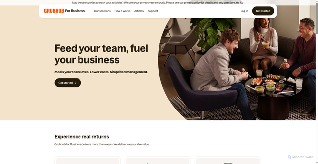 Security scan screenshot of https://corporate.grubhub.com