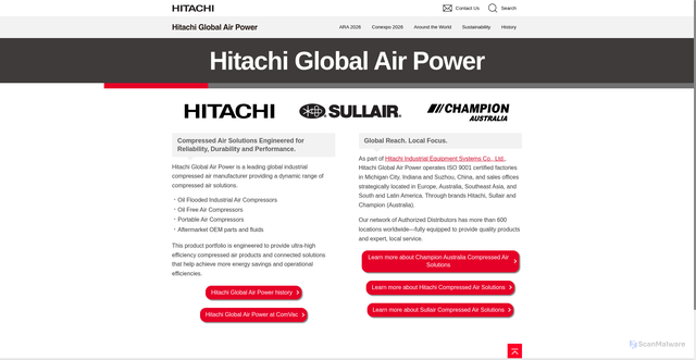 Security scan screenshot of https://hitachiglobalairpower.com