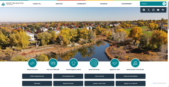Security scan screenshot of https://www.westminsterco.gov/