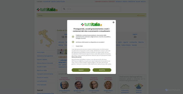 Security scan screenshot of https://www.tuttitalia.it