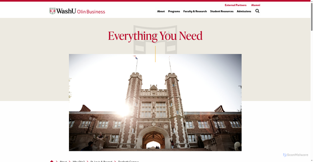Security scan screenshot of https://olin.washu.edu/about/why-olin/st-louis-and-beyond/danforth-campus/index.php