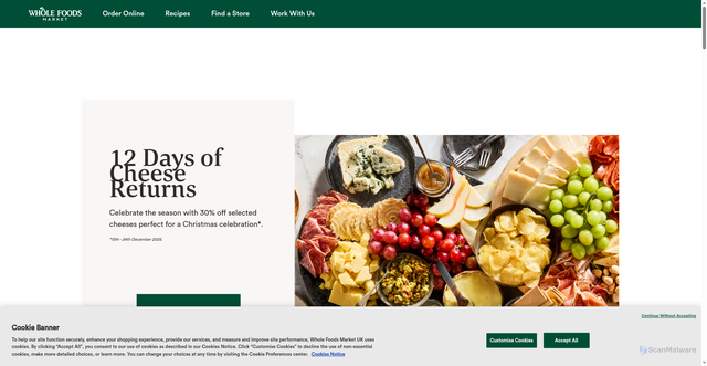 Security scan screenshot of https://www.wholefoodsmarket.com
