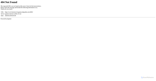 Security scan screenshot of https://rz-rr2.internet.v6.spanner.alipaydns.com