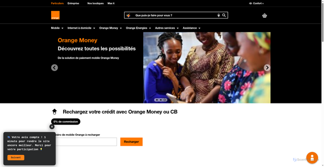 Security scan screenshot of https://www.orange.cd/