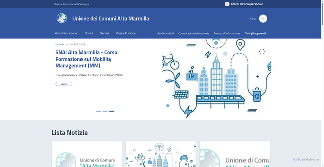 Security scan screenshot of https://www.unionecomunialtamarmilla.it