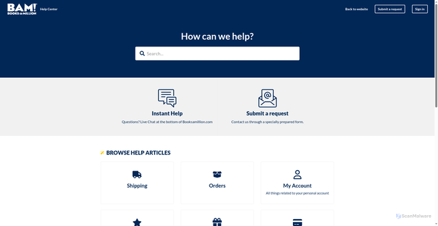 Security scan screenshot of https://bam.zendesk.com