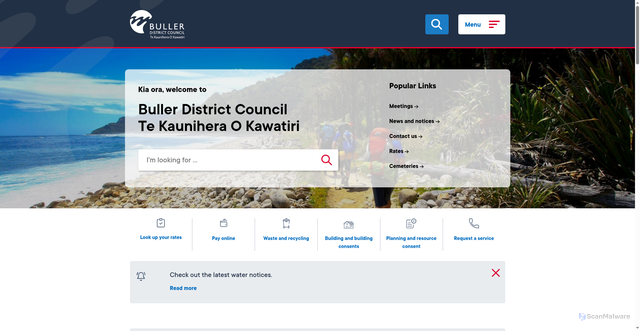 Security scan screenshot of https://bullerdc.govt.nz/