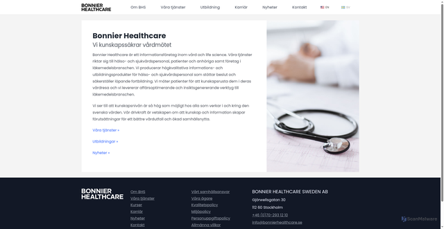 Security scan screenshot of https://bonnierelearning.se