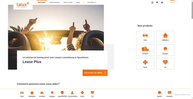 Security scan screenshot of https://lalux.lu
