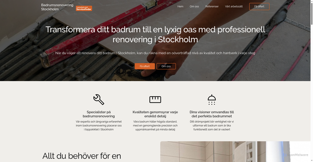 Security scan screenshot of https://badrumsrenovering-i-stockholm.se