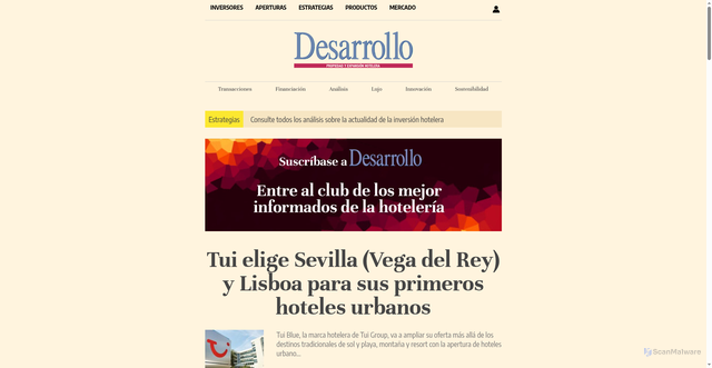 Security scan screenshot of https://desarrollohotelero.com