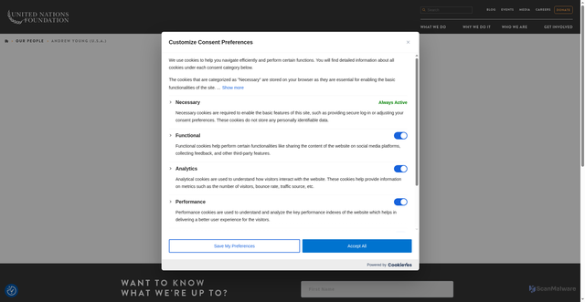 Security scan screenshot of https://unfoundation.org/who-we-are/our-people/andrew-young-u-s-a/