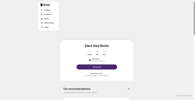 Security scan screenshot of https://www.sway.co/bores